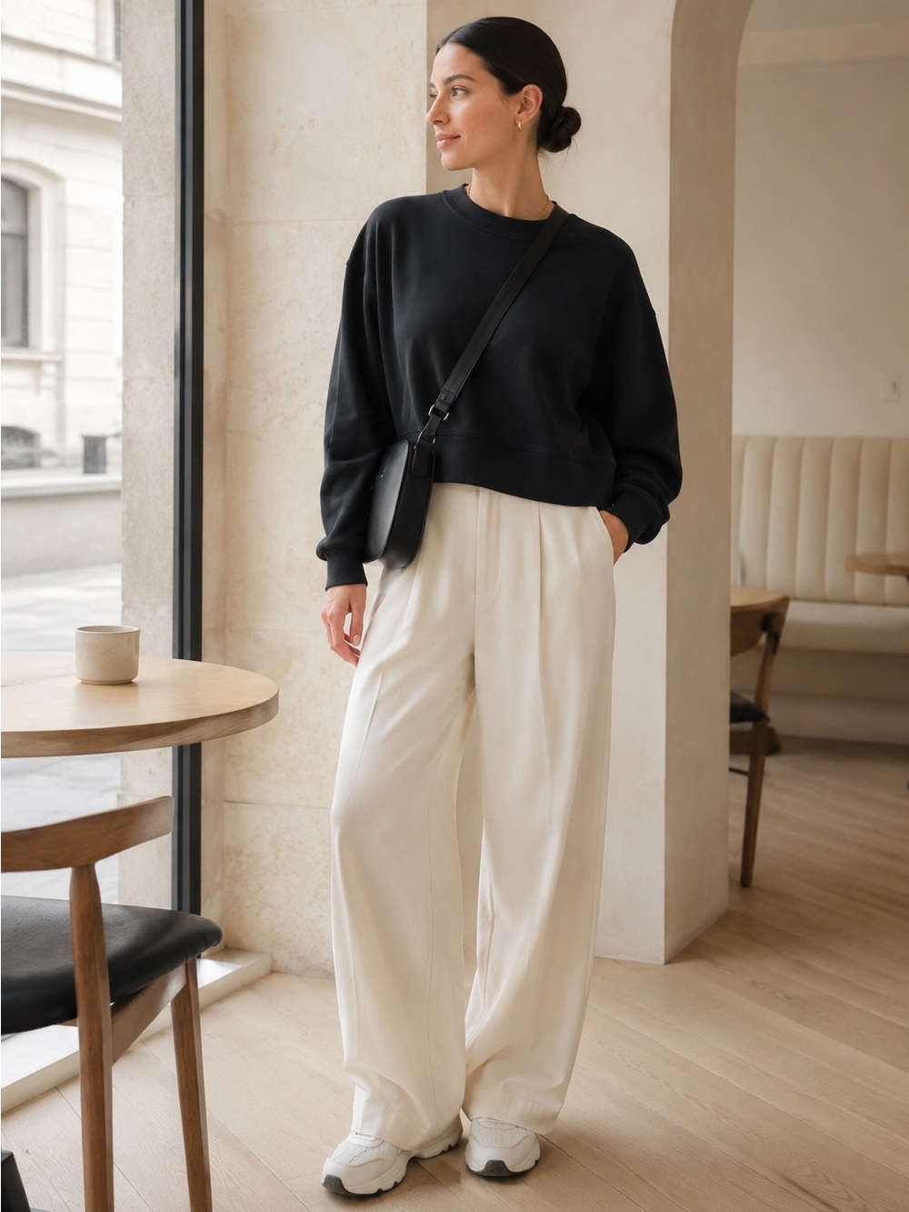 Lululemon Softstreme Perfectly Oversized Crew Black Size 8 EUC